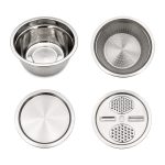 Set bol inox multifuncțional cu strecurătoare și capac răzătoare