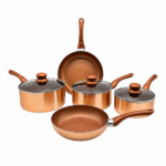 Set vase antiaderente Copper Collection, 5 piese + 3 capace