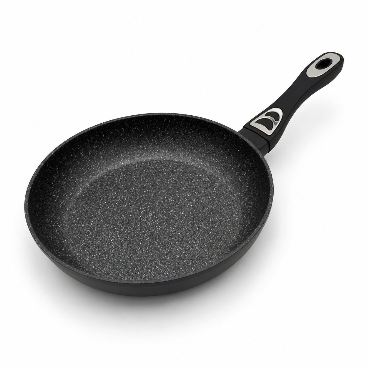 Tigaie neagra Tigaie din aluminiu antiaderentă cu aspect de granit, 28 cm – Compatibilă cu plita pe inducție - imagine 1