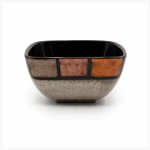 Bol pătrat din ceramică cu design rustic mozaic, pentru servire salate, supe sau gustări