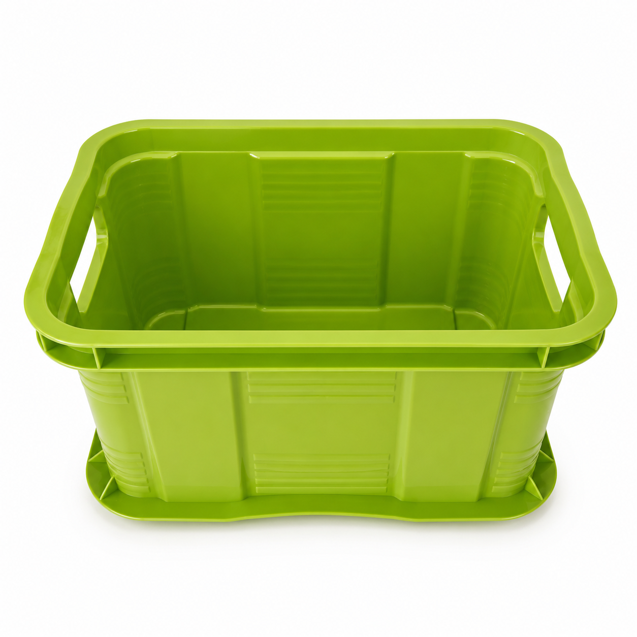 cos-organizator Coș organizator dreptunghiular din plastic, cu mânere laterale, verde, 29x19x15.5 cm - imagine 1