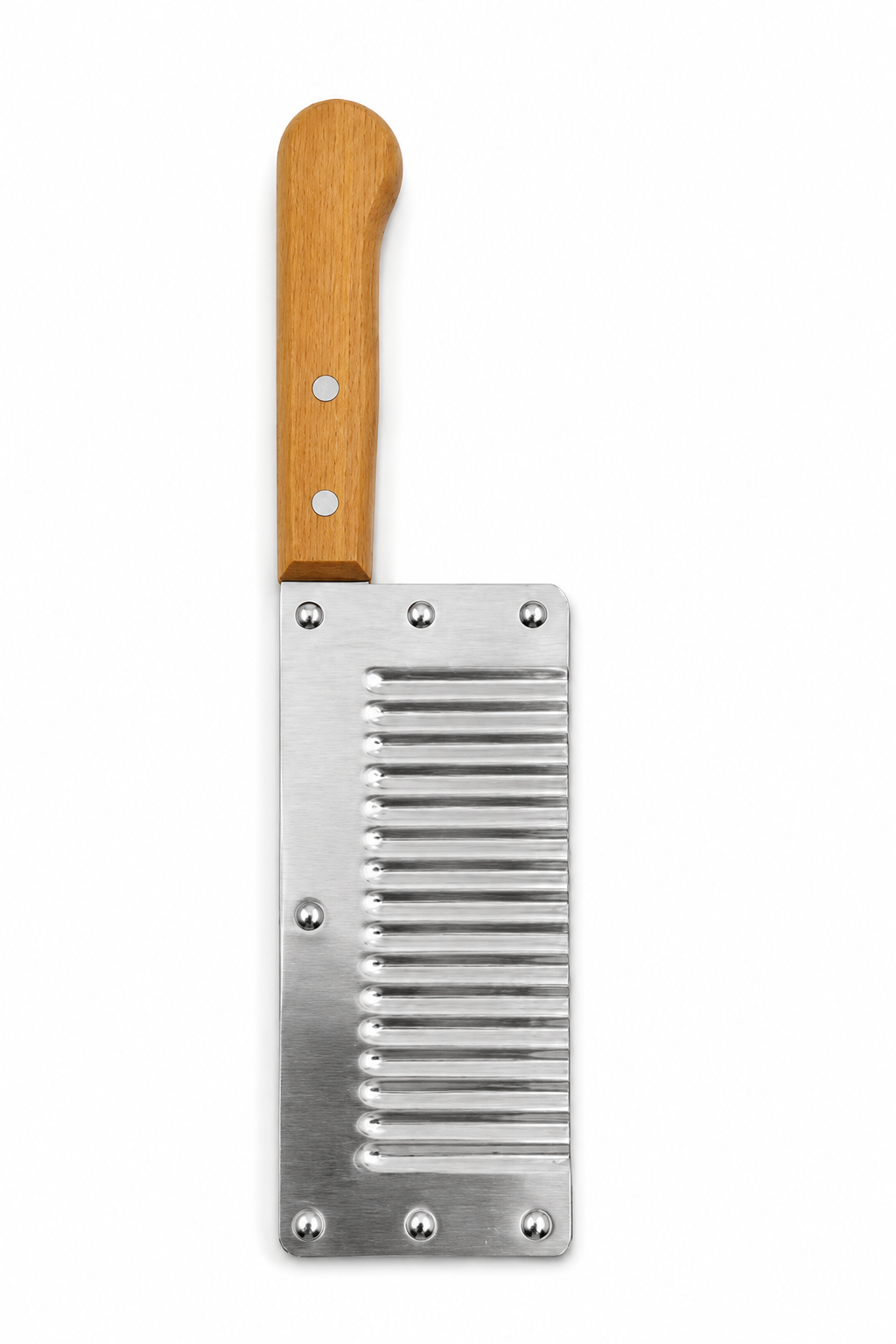 cutit-feliator-pentru-legume Cuțit ondulat pentru cartofi și legume, lamă din inox, mâner din lemn, crem, 15cm - imagine 1
