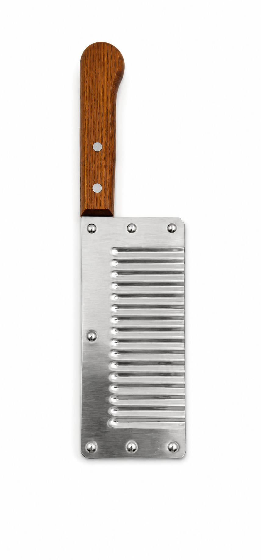 cutit-ondulat-salate Cuțit ondulat pentru cartofi și legume, lamă din inox, mâner din lemn, maro, 17cm - imagine 1