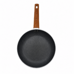 Tigaie antiaderentă din aluminiu cu înveliș de granit gri și mâner aspect lemn, 28cm