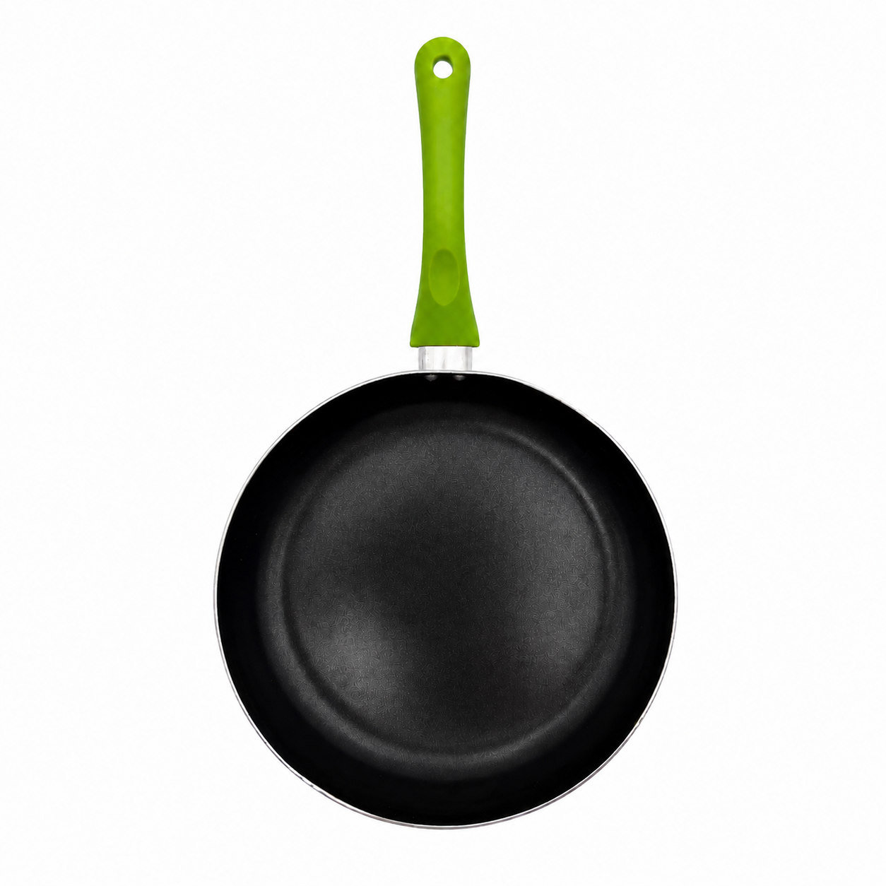 interior-tigaie-concord-negru Tigaie antiaderentă Concord 28 cm, verde, mâner ergonomic, interior negru - imagine 1