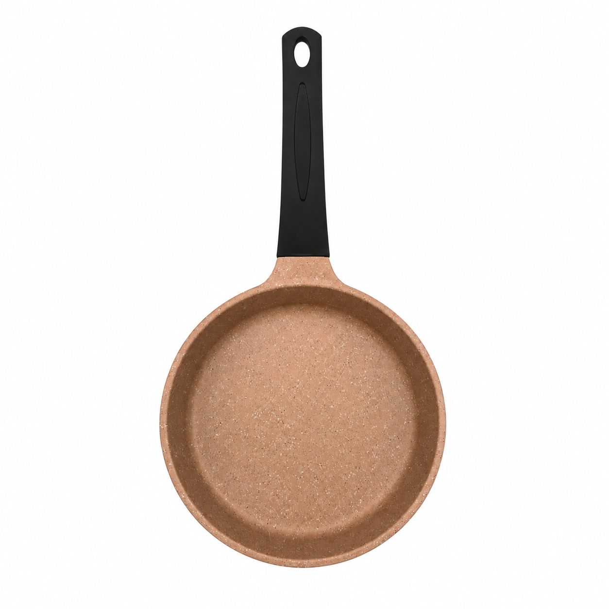 interior-tigaie-granit-20cm Tigaie antiaderentă înveliș granit, maro, mâner ergonomic negru - imagine 1