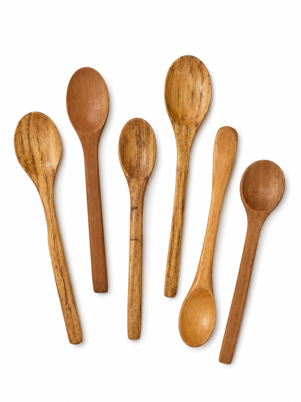 Set 6 linguri din lemn pentru servire și degustare