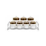 Set 7 piese pentru depozitare condimente - Canister Set cu suport