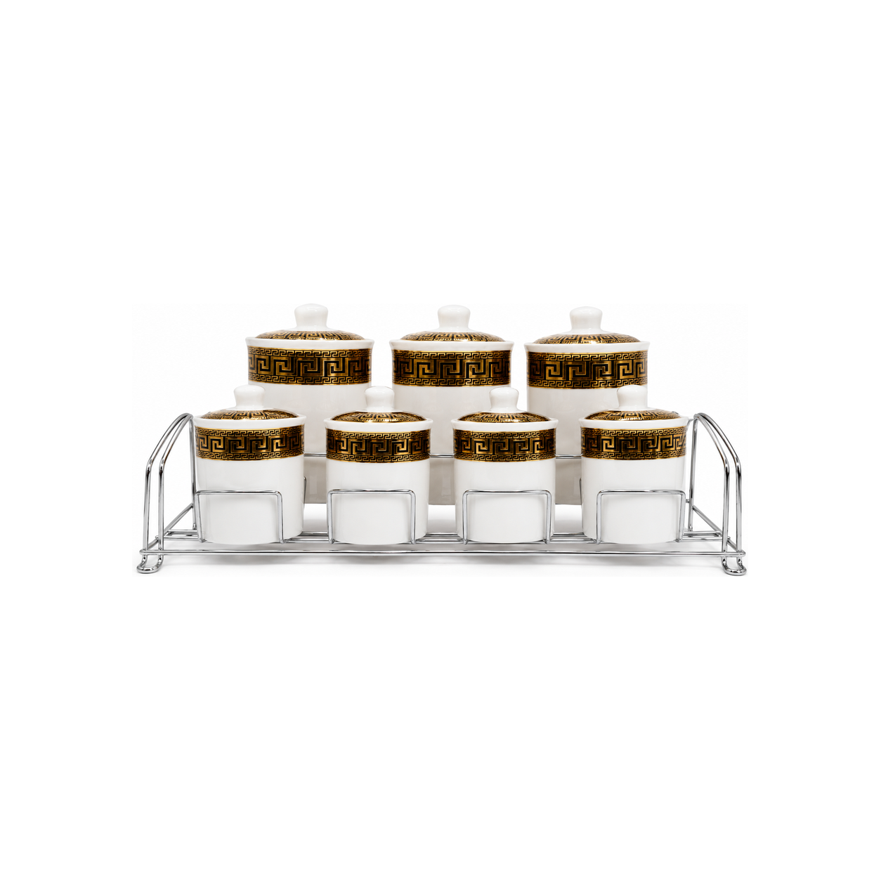 organizator-condimente Set 7 piese pentru depozitare condimente - Canister Set cu suport - imagine 1