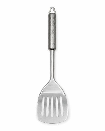 Paletă perforată din inox, cu inel de agățare