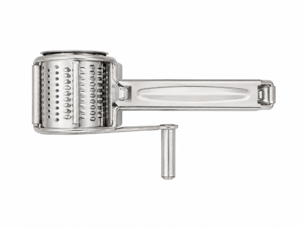 Răzătoare manuală din inox cu tambur rotativ pentru brânză, legume și ciocolată
