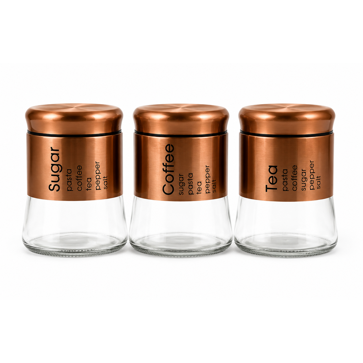recipiente-depozitare-alimente-condimente Set borcane din sticlă pentru depozitare alimente, 3 piese - imagine 1