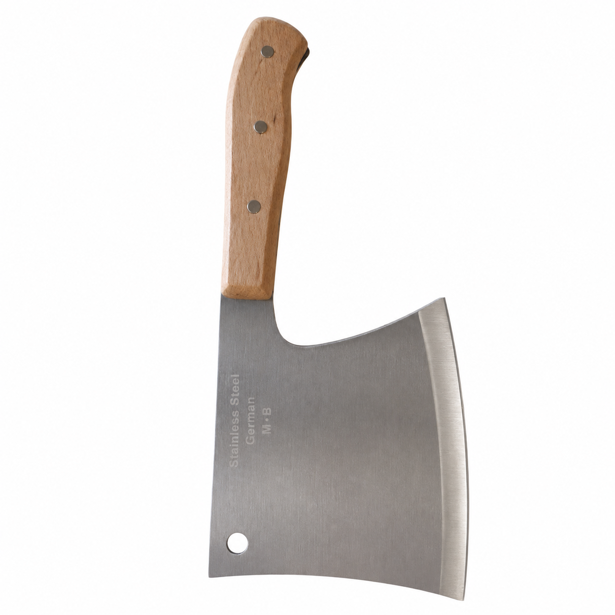satar-pentru-bucatarie-gratar Satâr profesional cu lamă trapezoidală din inox și mâner din lemn, 15x13cm - imagine 1