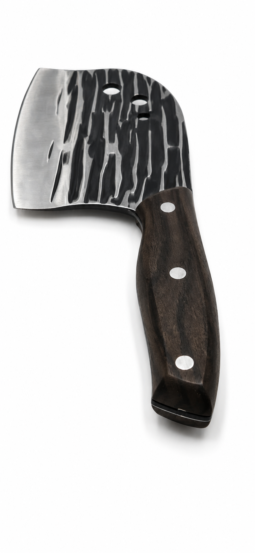satar-pentru-legume-carne Satâr de bucătărie cu lamă alveolată din inox și mâner maro inchis, 17x10cm - imagine 1