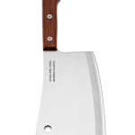 Satâr profesional cu lamă lată din inox, orificiu pentru agățare și mâner din lemn, 21x11cm