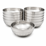 Set 10 boluri din inox cu perete dublu și izolație termică, 18 cm