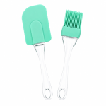 Set spatulă și pensulă din silicon pentru bucătărie și patiserie, verde