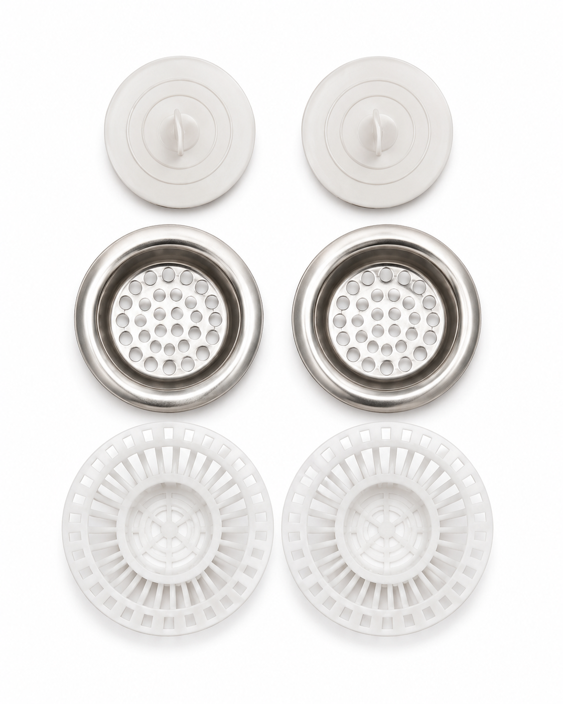 sita-scurgere-chiuveta Set accesorii scurgere chiuvetă, sită inox și dopuri - imagine 1
