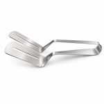 Clește tip spatulă pentru servirea și întoarcerea alimentelor, din inox, argintiu