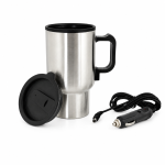Cană auto electrică cu capac și mâner, alimentare la priza tip brichetă, 450ml