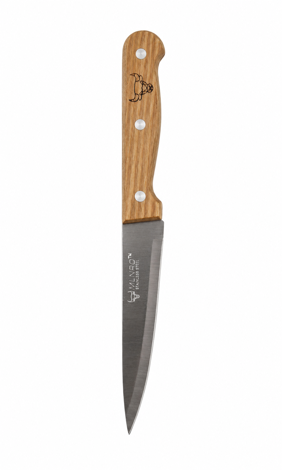 ustensila-taiere-legume Cuțit universal de bucătărie, lamă din inox și mâner din lemn, 15cm - imagine 1