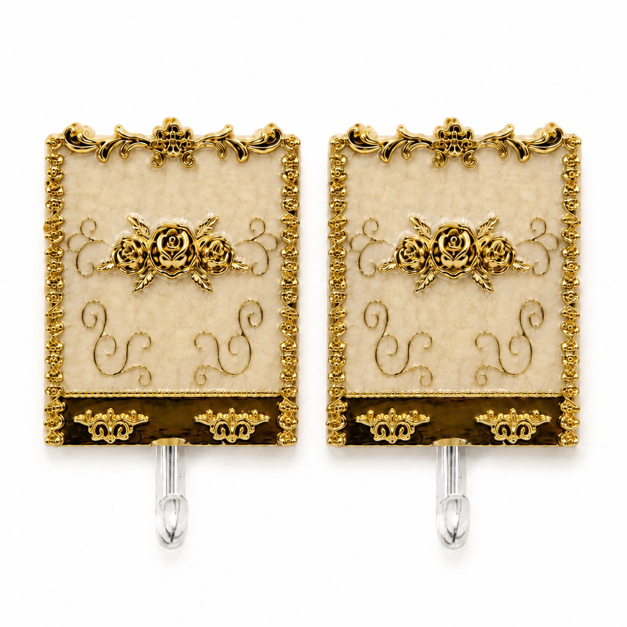 carlige-decorative-prosoape Cârlige decorative de perete, set 2 bucăți, pentru prosoape și accesorii - imagine 1