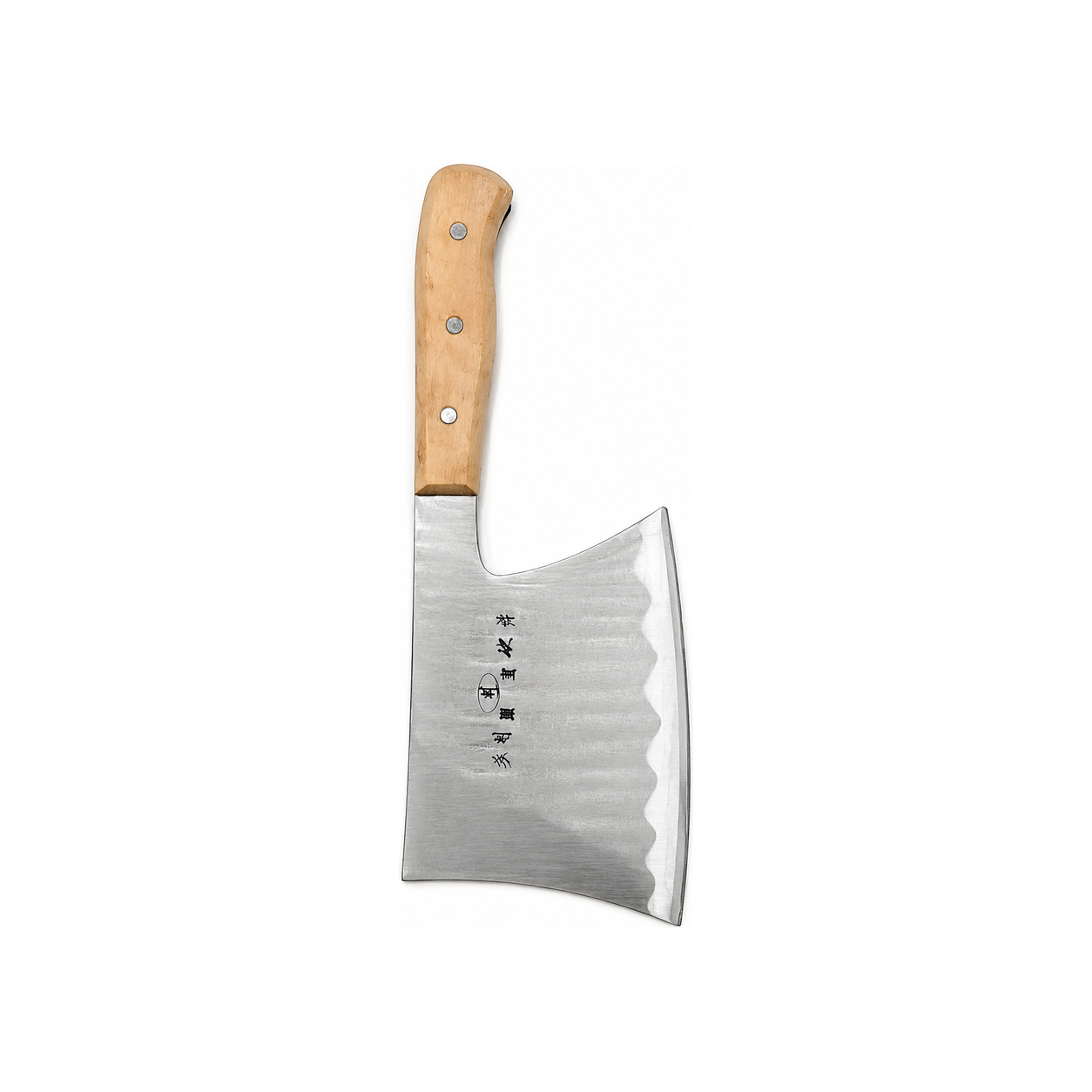 cutit-lama-lunga-natur Satâr profesional pentru carne și legume, lamă din inox, mâner ergonomic din lemn, 15x13cm - imagine 1