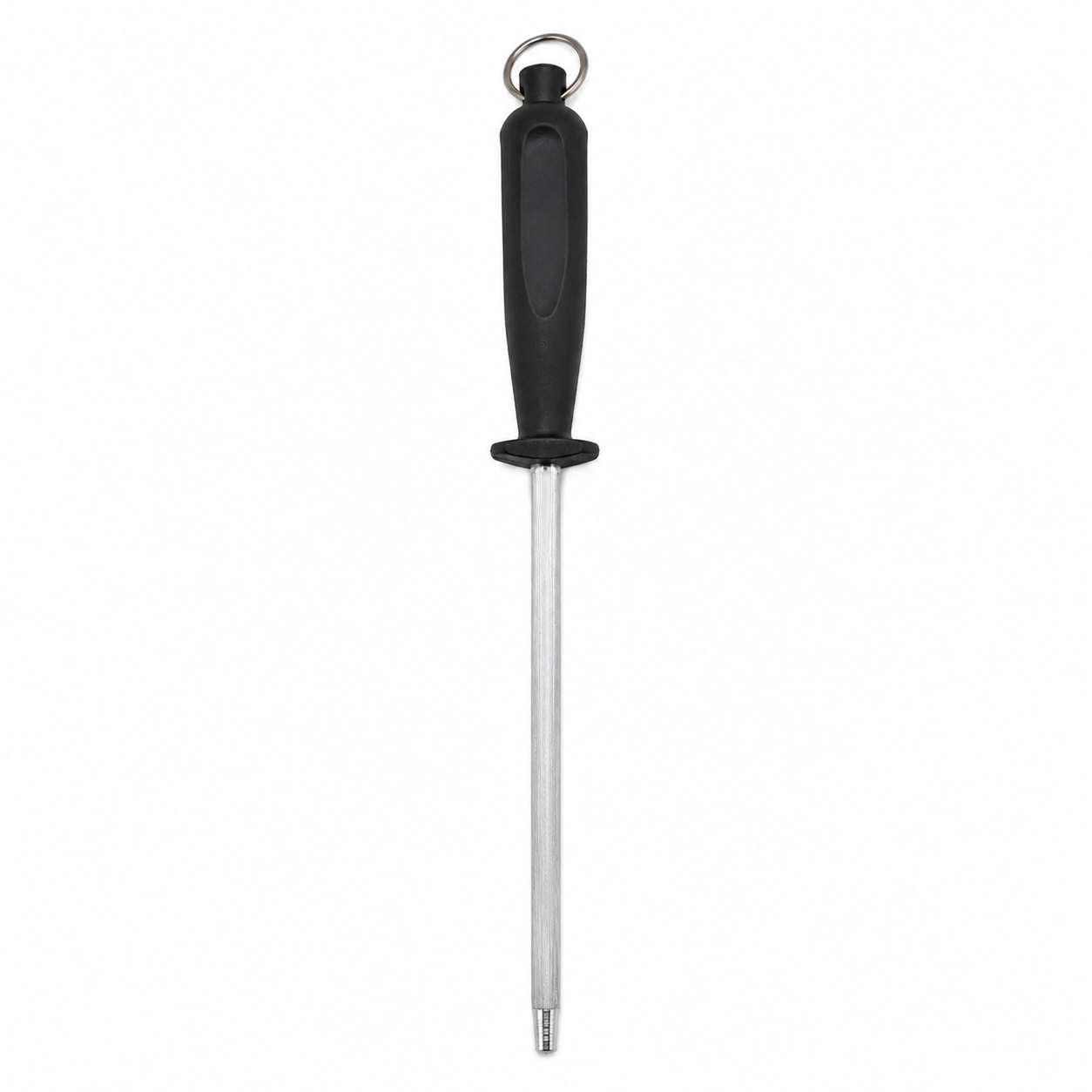 masat-ascutire-cutite Masat pentru ascuțirea cuțitelor, tijă din oțel rotundă 20 cm, mâner ergonomic negru - imagine 1