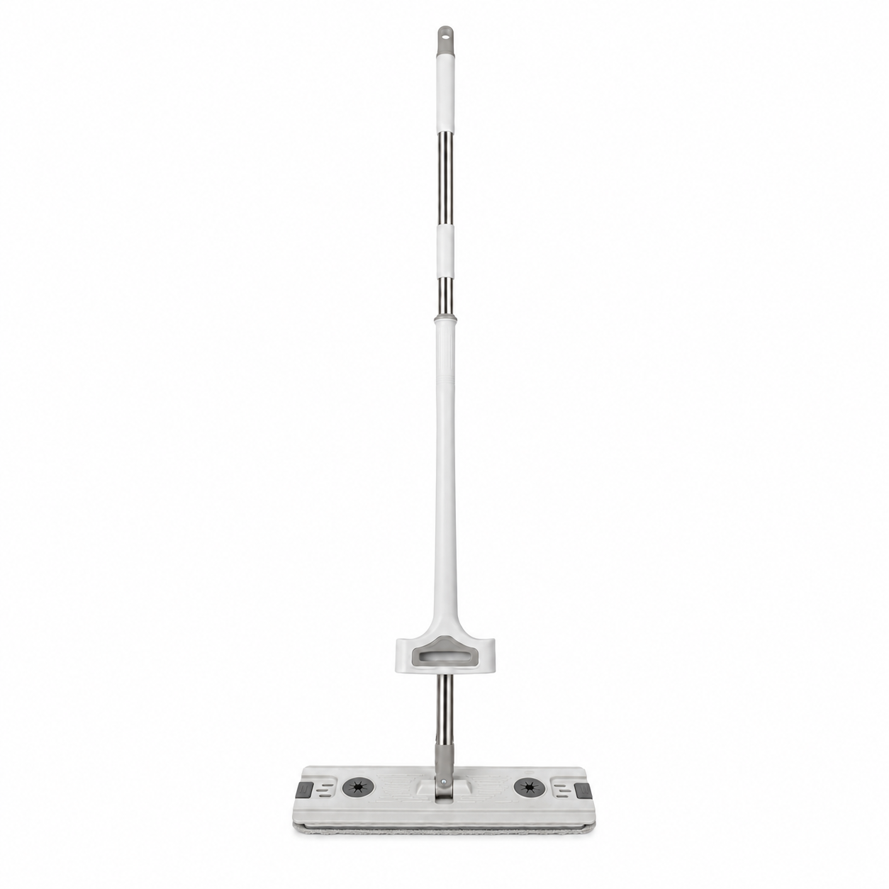 mop-cu-doua-lavete-incluse Mop plat cu sistem integrat pentru curățarea lavetei, 2 lavete din microfibră incluse - imagine 1