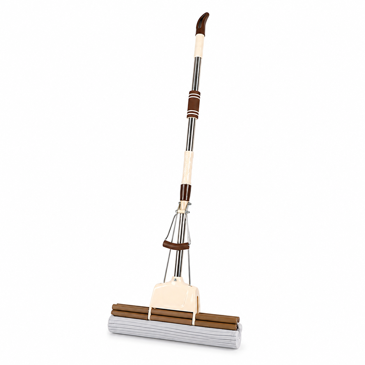mop-cu-manera-stoarcere Mop cu burete și sistem de stoarcere cu role, mâner lung - imagine 1
