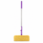 Mop plat cu lavetă chenille din microfibră, mâner metalic