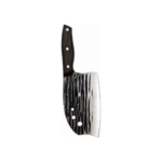 Satâr de bucătărie cu lamă alveolată din inox și mâner maro inchis, 17x10cm