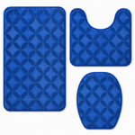 Set 3 covorașe pentru baie și WC, model geometric cu cercuri