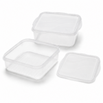 Set 2 caserole pentru alimente, 2 x 1L, BPA Free, transparente
