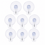 Set 8 cârlige cu ventuză, transparente, agățătoare metalică, fără găurire