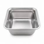 Tavă pătrată din inox pentru bucătărie, 26 cm, cu margini rotunjite