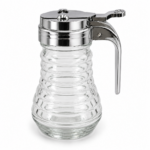 Recipient pentru miere și sirop - Dozator din sticlă cu capac metalic 125 ml