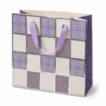 Pungă cadou cu imprimeu patchwork, diverse culori, 22 × 22 cm