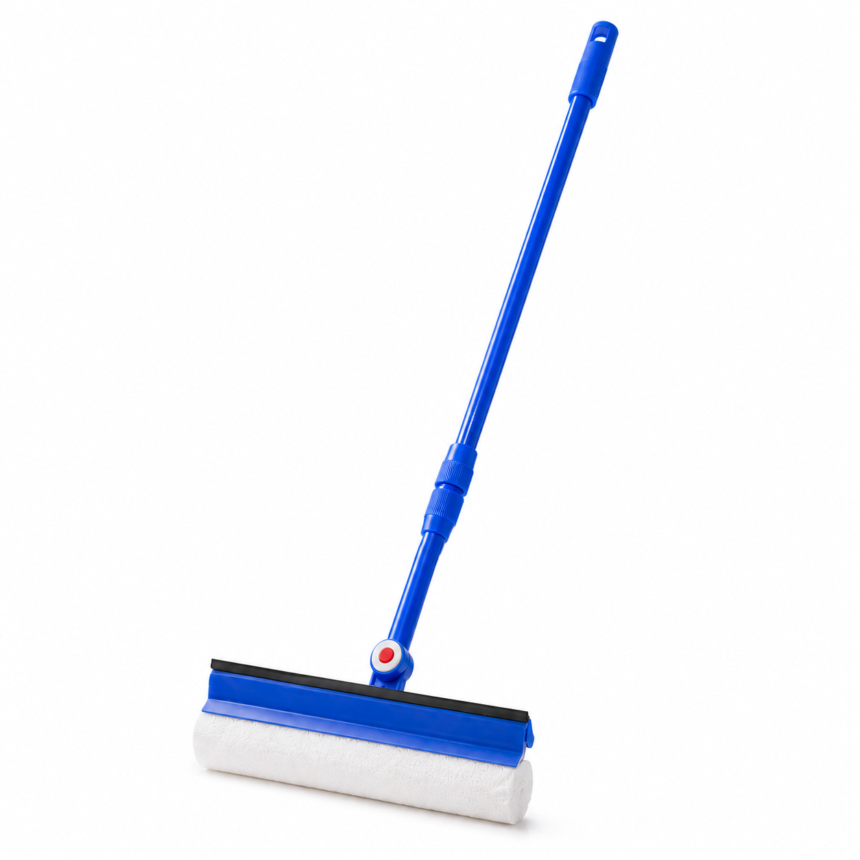 racleta-burete-lama Racletă pentru geamuri 2 în 1, cu burete și lamă din cauciuc, mâner telescopic, cap reglabil 180° - imagine 1
