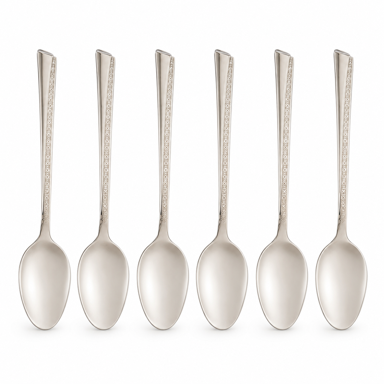 set-6-linguri-metalice Set 6 linguri de masă metalice, model decorativ fin pe maner - imagine 1