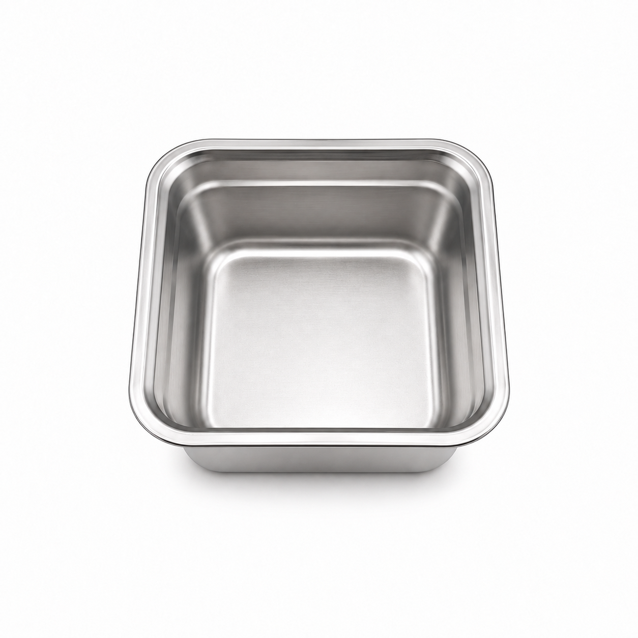 tava-2-cm-inox Tavă pătrată din inox pentru bucătărie, 22 cm - imagine 1