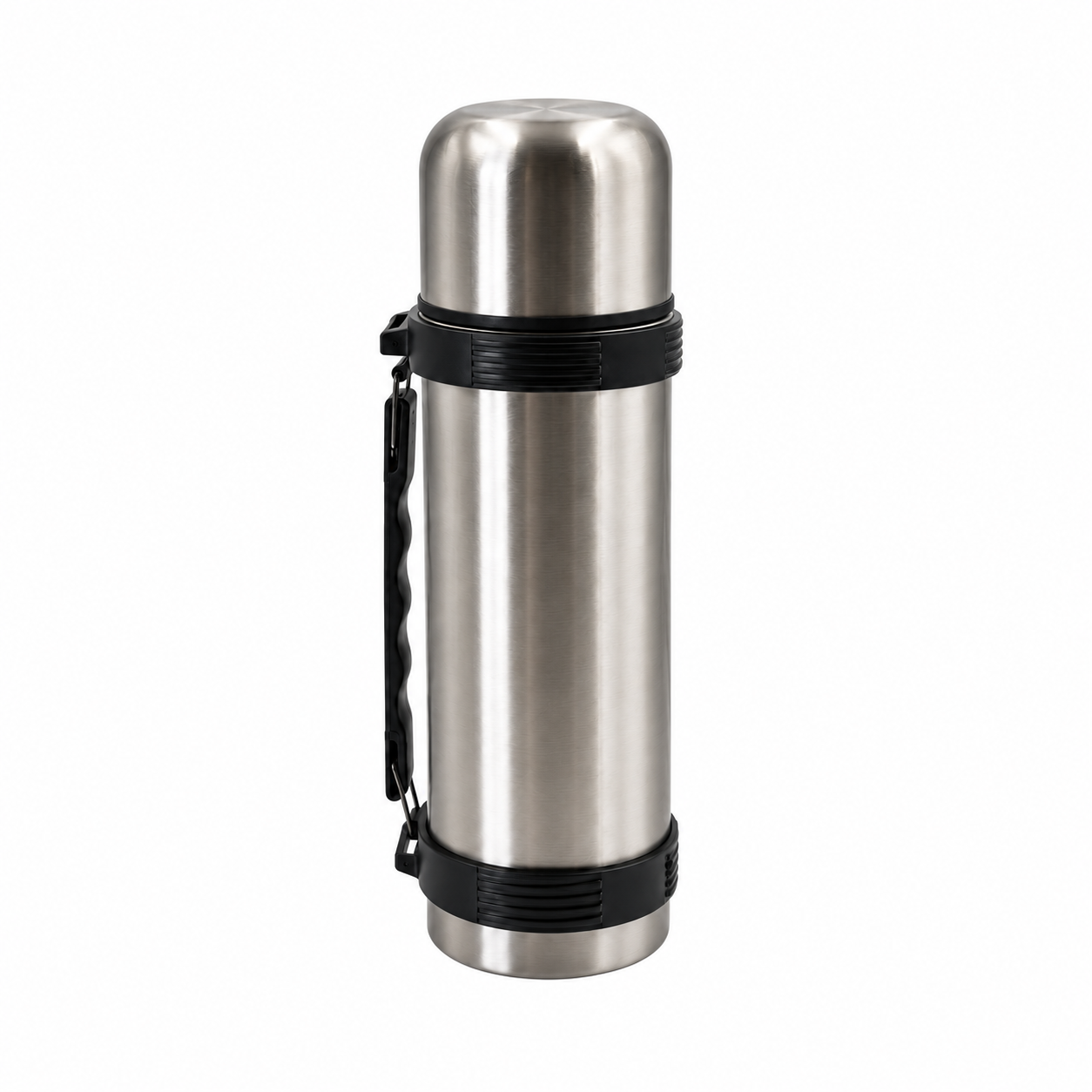termos-inox-curea-transport Termos din inox, 1.2L – Sticlă termică pentru băuturi calde și reci, cu curea de transport - imagine 1