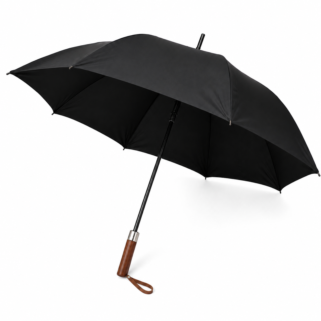 umbrela-lunga-negru Umbrelă pliabilă, compactă, cu protecție solară - imagine 1
